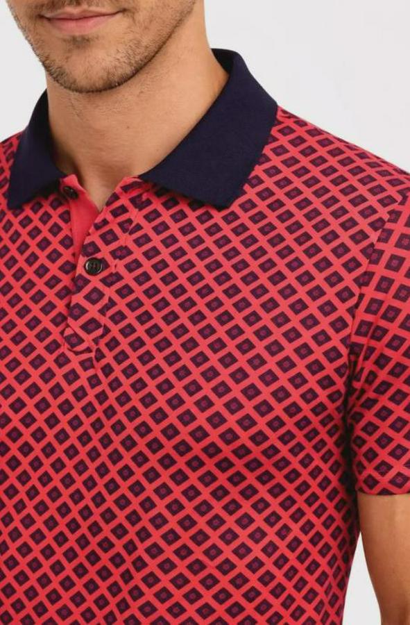 Pike Kumaş Polo Yaka Desenli Tişört Kısa Kol Yazlık T-Shirt