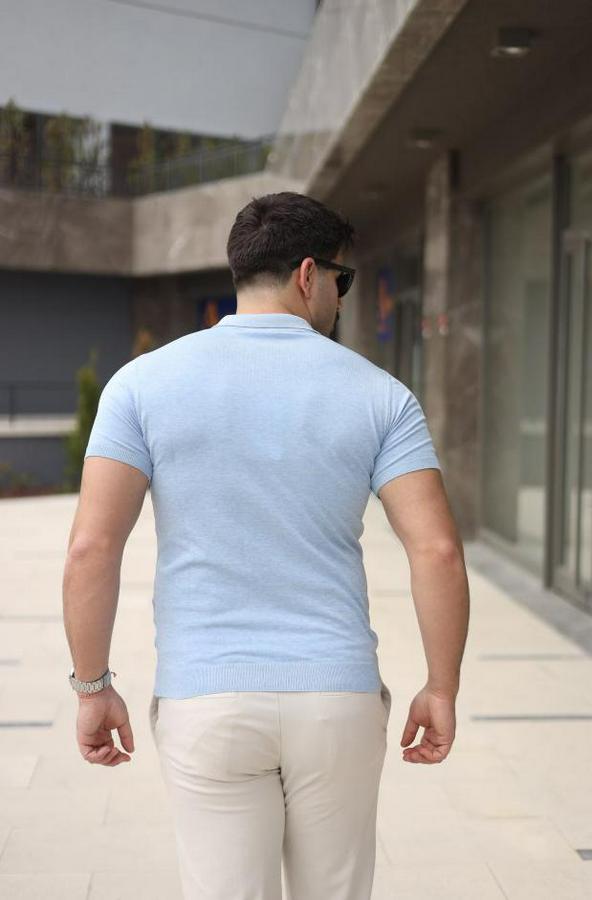 Polo Yaka Fermuar Detaylı Tişört