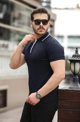 Polo Yaka Yarım Fermuar Tişört