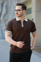 Renkli Yaka Kısa Kollu Tişört