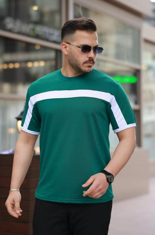 Şerit Detaylı Kısa Kollu T-Shirt