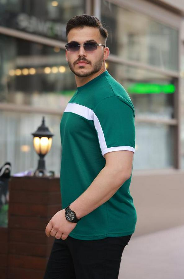 Şerit Detaylı Kısa Kollu T-Shirt