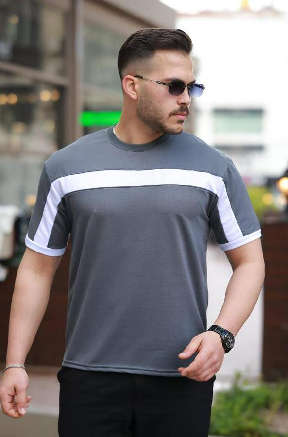 Şerit Detaylı Kısa Kollu T-Shirt