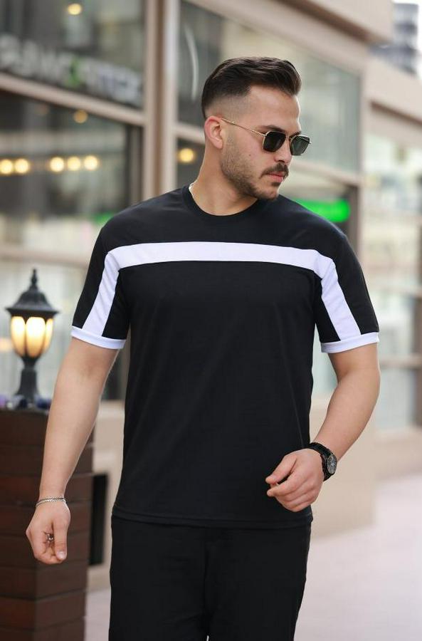 Şerit Detaylı Kısa Kollu T-Shirt