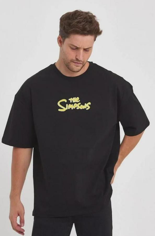 Sırt Baskılı Bisiklet Yaka Oversize T-Shirt