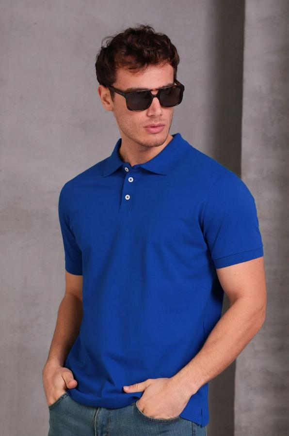 Slim Fit Pamuklu Yumuşak Doku Nefes Alan Kumaş Yakalı Tişört