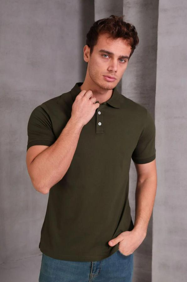 Slim Fit Pamuklu Yumuşak Doku Nefes Alan Kumaş Yakalı Tişört