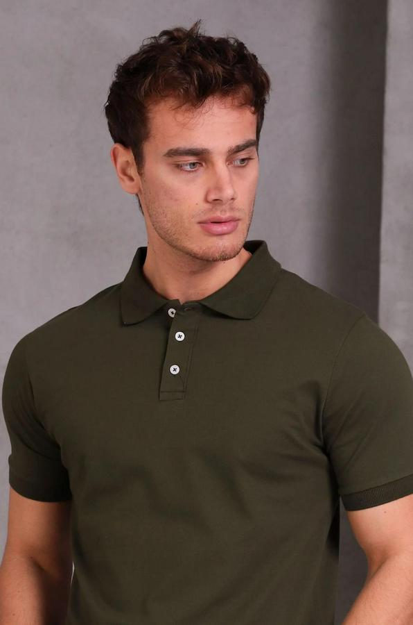 Slim Fit Pamuklu Yumuşak Doku Nefes Alan Kumaş Yakalı Tişört