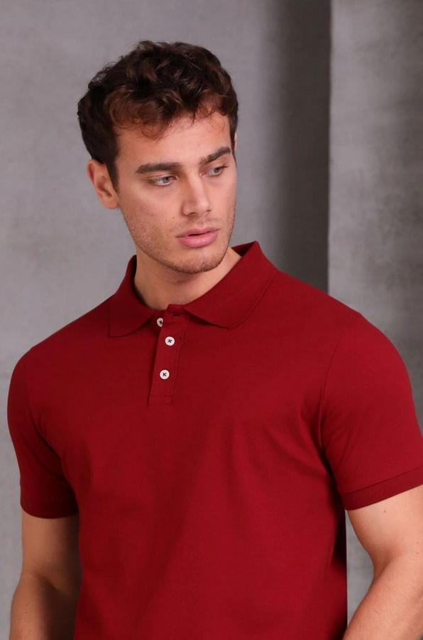 Slim Fit Pamuklu Yumuşak Doku Nefes Alan Kumaş Yakalı Tişört