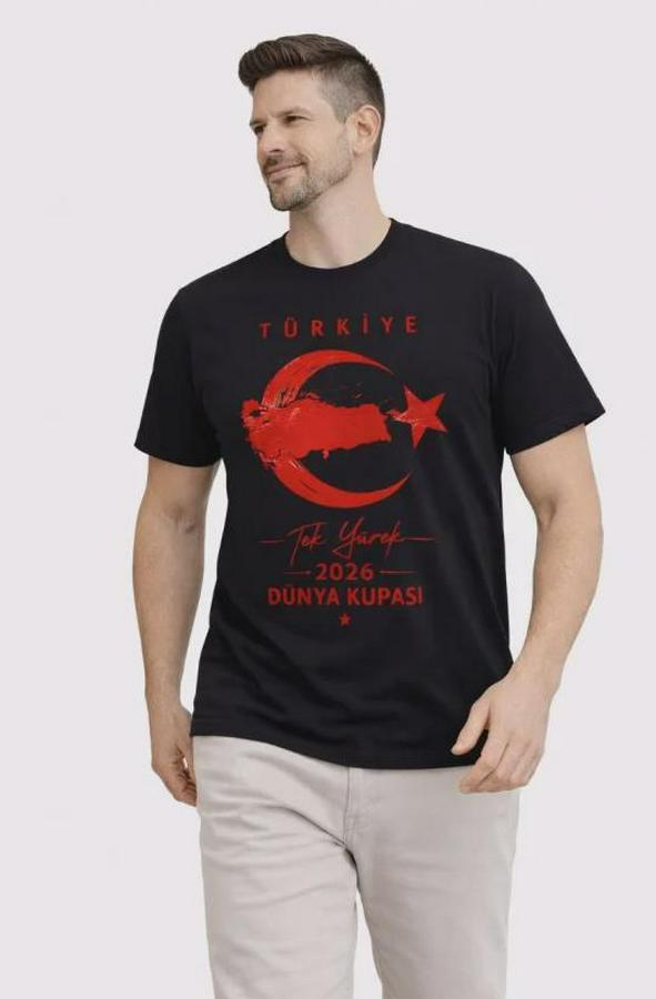 Türkiye Ay Yıldız Baskılı Taraftar Forma T-Shirt