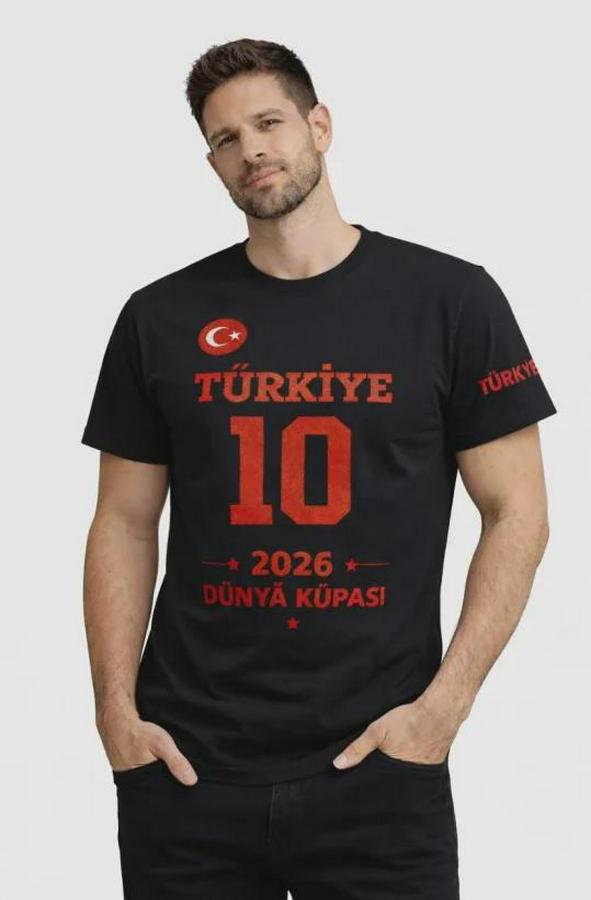 Türkiye Baskılı Tişört 2026 Dünya Kupası Taraftar Forma T-Shirt