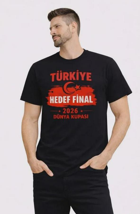 Türkiye Baskılı Tişört Ay Yıldız 2026 Dünya Kupası Taraftar Forma T-Shirt