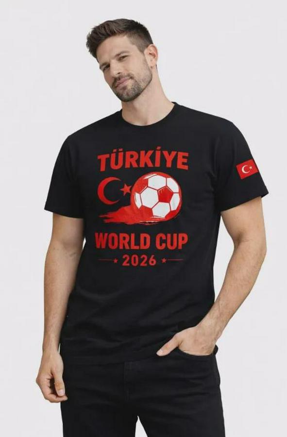 Türkiye World Cup 2026 Baskılı Tişört Futbol Temalı Forma T-Shirt
