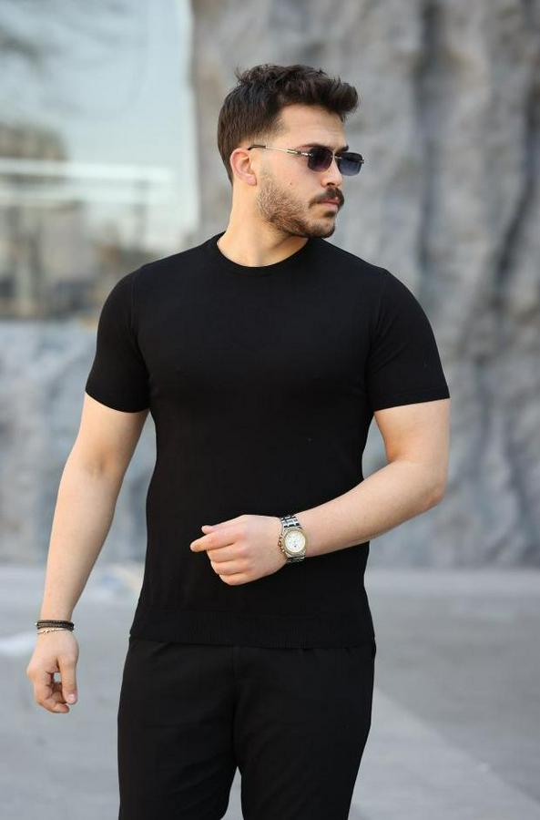 Viskon Kumaş Bisiklet Yaka Basic Tişört