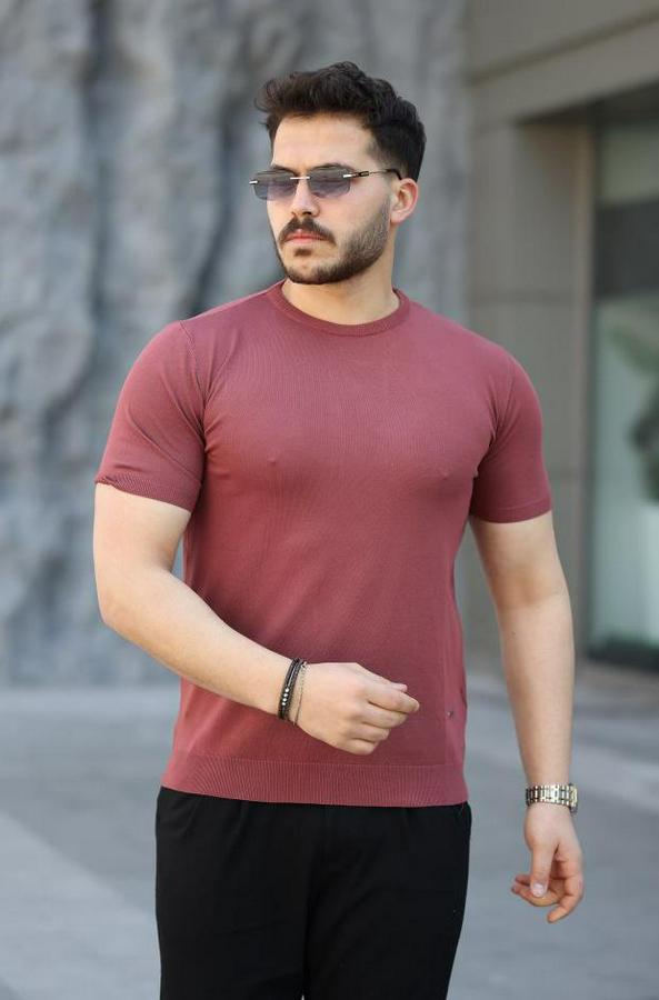 Viskon Kumaş Bisiklet Yaka Basic Tişört