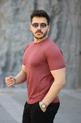 Viskon Kumaş Bisiklet Yaka Basic Tişört