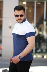 Yakalı Çift Renk Kısa Kollu T-Shirt