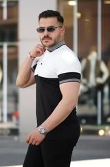 Yakalı Çift Renk Kısa Kollu T-Shirt