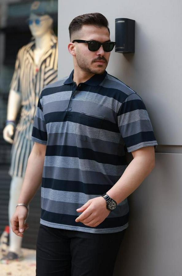 Yakalı Çok Renkli Kısa Kollu T-Shirt