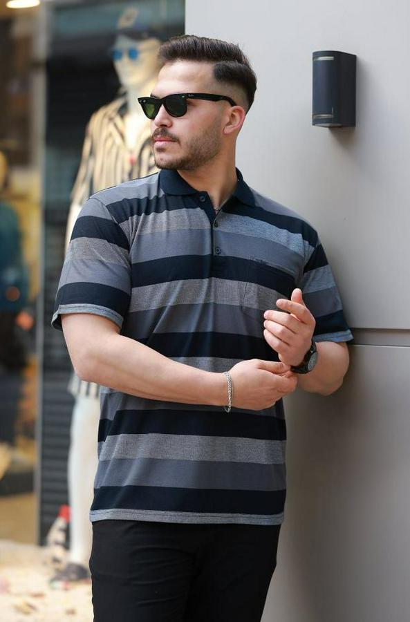 Yakalı Çok Renkli Kısa Kollu T-Shirt