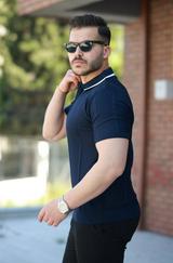 Yakalı Fermuarlı Kısa Kollu T-Shirt