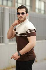 Yakalı Parça Renk Kısa Kollu T-Shirt