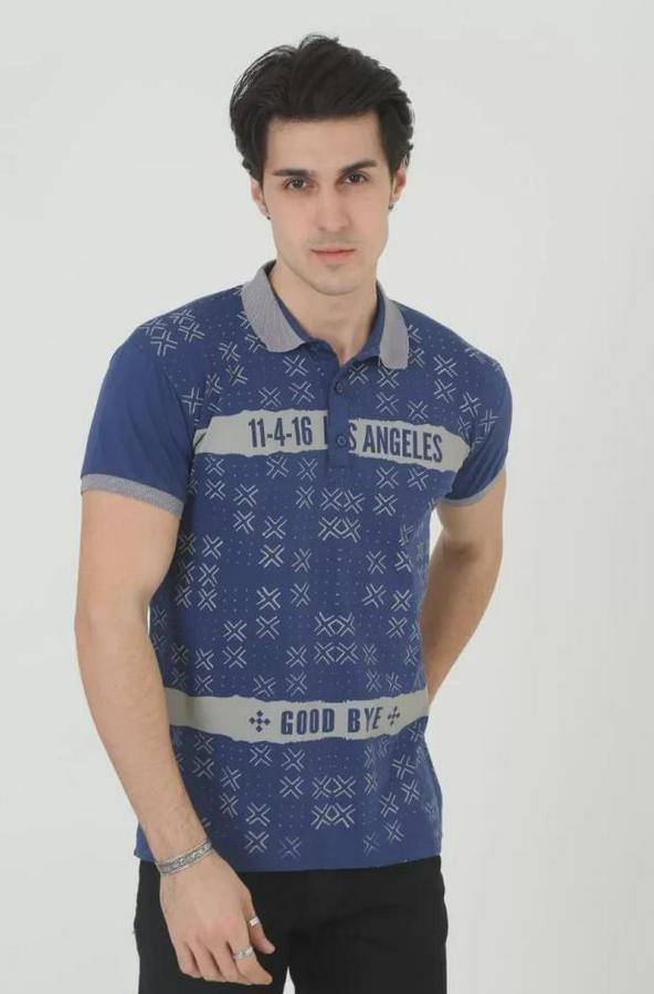 Yakalı Slim Fit Baskılı T-Shirt