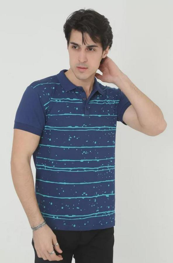 Yakalı Slim Fit Pike Çizgili T-Shirt