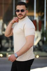 Yakası Fermuarlı Kısa Kollu T-Shirt