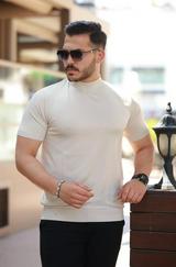 Yarım Balıkçı Yaka Kısa Kollu Tişört