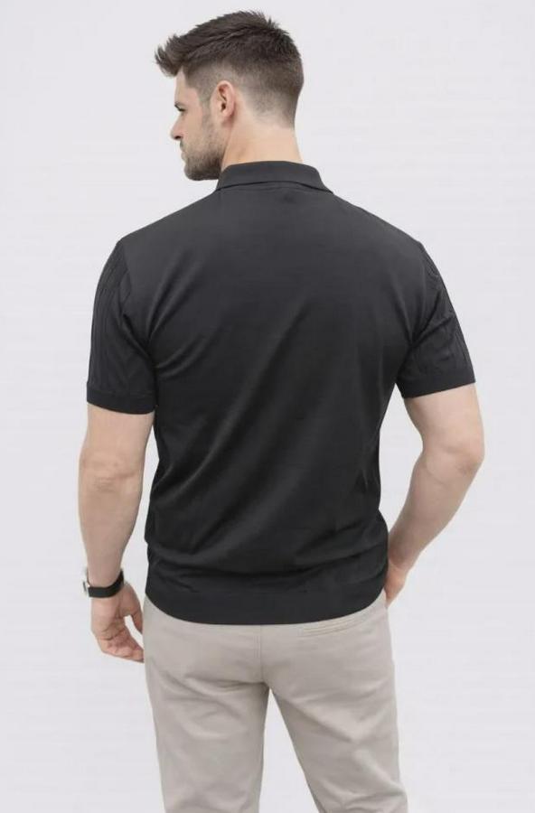 Yazlık Triko Tişört Kısa Kol Polo Yaka Düğmeli T-Shirt