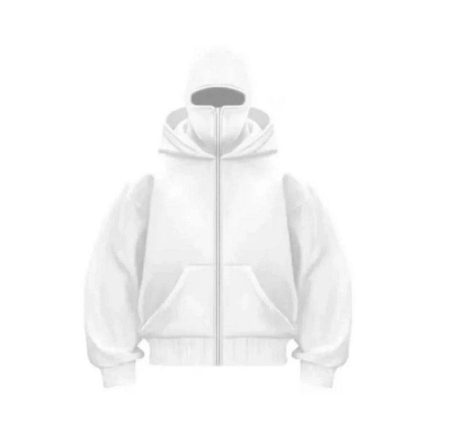 Samuray Ninja Çift Kapşonlu Zip Fermuarlı Kanguru Çepli Tam Fermuarlı Hoodie Swetshirt