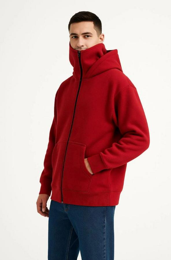 Samuray Ninja Çift Kapşonlu Zip Fermuarlı Kanguru Çepli Tam Fermuarlı Hoodie Swetshirt