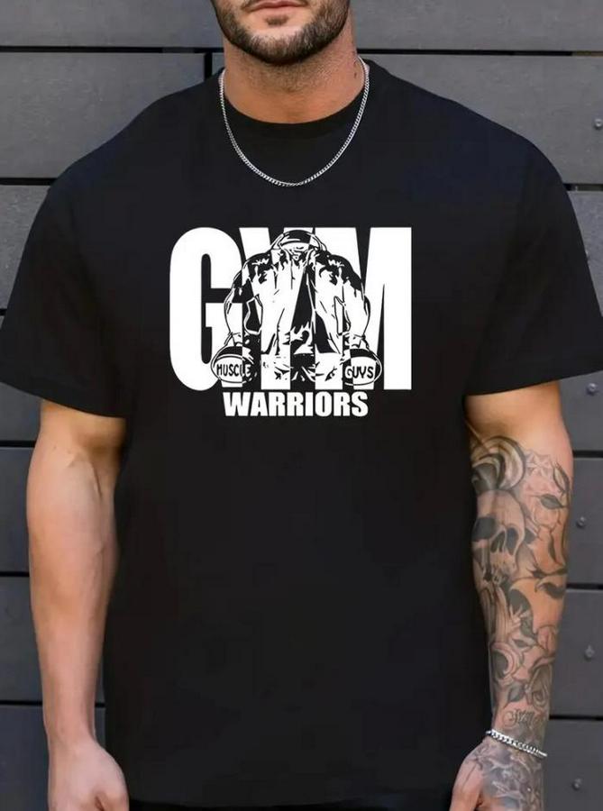 Sporda Günlük Hayata Giyilebilir Gym Baskılı Oversize Bisiklet Yaka T-Shirt