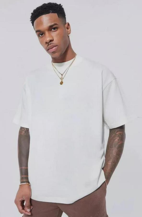 Unisex Basic Bisiklet Yaka Oversize T-Shirt