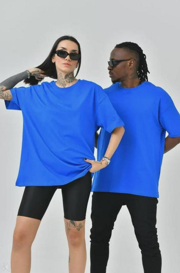 Unisex Basic Bisiklet Yaka Oversize T-Shirt