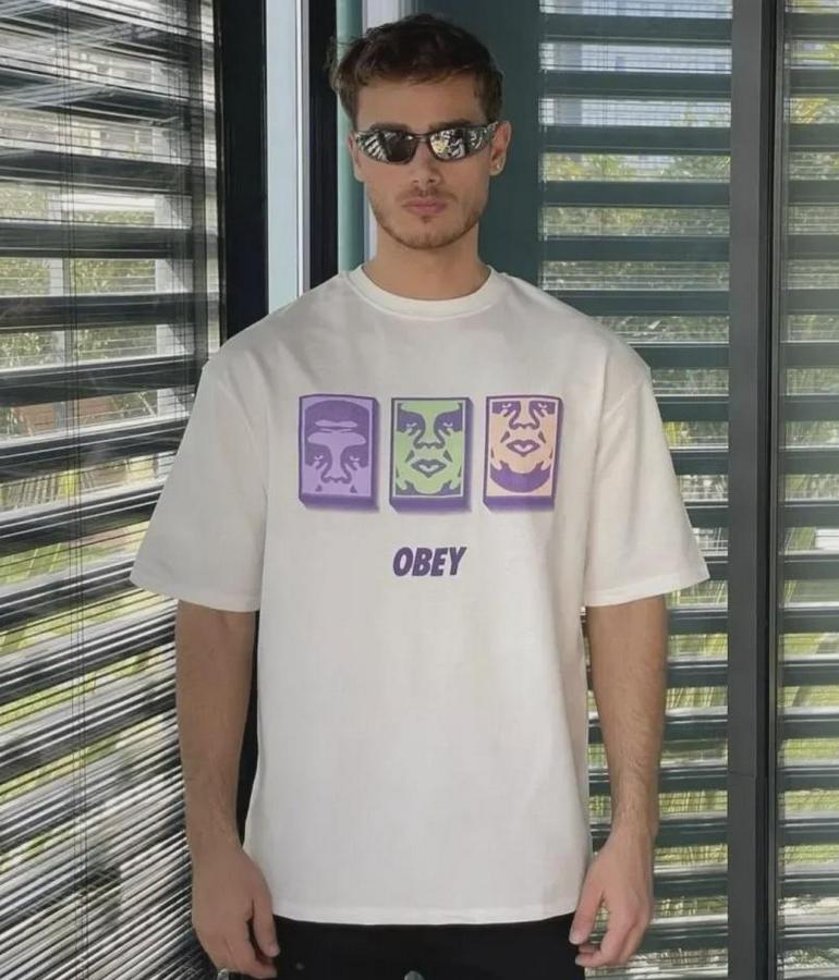 Unisex Bisiklet Yaka Baskılı Oversize T-Shirt