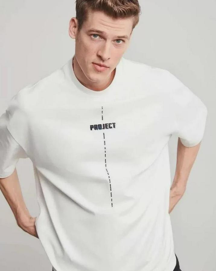 Unisex Bisiklet Yaka Baskılı Oversize T-Shirt