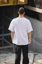 Unisex Bisiklet Yaka Baskılı Oversize T-Shirt