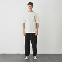 Unisex Bisiklet Yaka Baskılı Oversize T-Shirt
