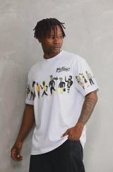 Unisex Bisiklet Yaka Baskılı Oversize T-Shirt