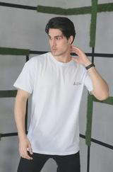 Unisex Bisiklet Yaka Baskılı Oversize T-Shirt