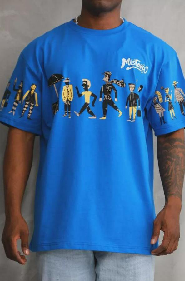 Unisex Bisiklet Yaka Baskılı Oversize T-Shirt