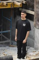 Unisex Bisiklet Yaka Baskılı Oversize T-Shirt