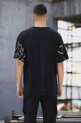 Unisex Bisiklet Yaka Baskılı Oversize T-Shirt
