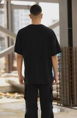 Unisex Bisiklet Yaka Baskılı Oversize T-Shirt
