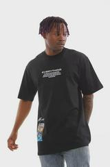 Unisex Bisiklet Yaka Baskılı Oversize T-Shirt