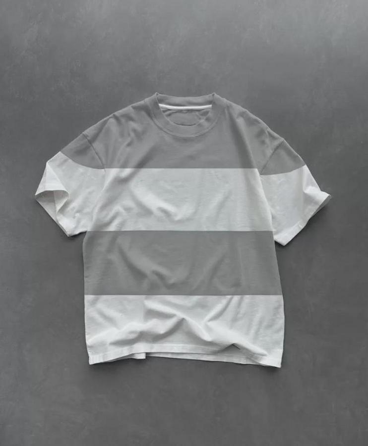 Unisex Bisiklet Yaka Parçalı T-Shirt