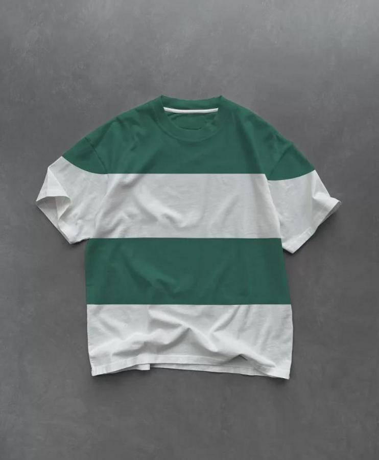 Unisex Bisiklet Yaka Parçalı T-Shirt