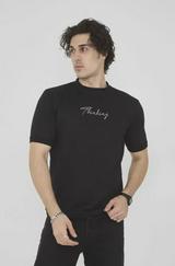 Unisex Bisiklet Yaka Slim Fit T-Shirt- Siyah